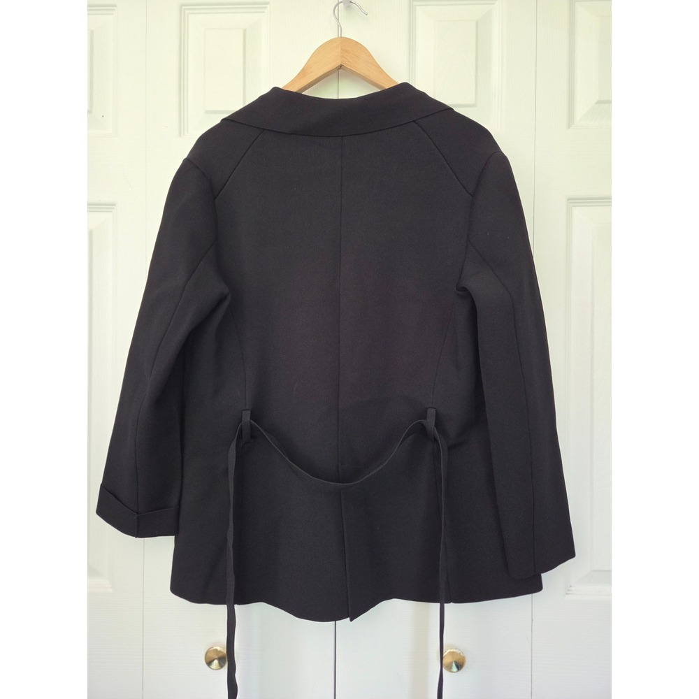 Theory Relaxed Blazer Compact Crepe Womens L Black NWT $695 P1116702 - Picture 4 of 10